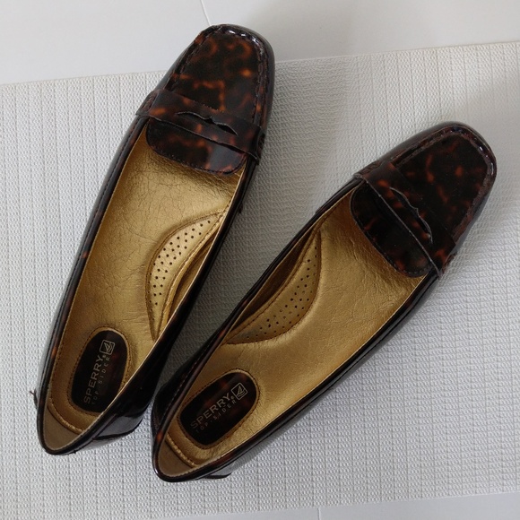 Sperry Shoes - Sperry Top-Sider Tortoise Brown Patent Flat Loafer